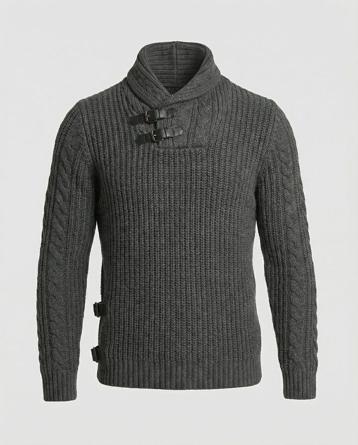 Stylischer Asymmetrischer Strickpullover Herren