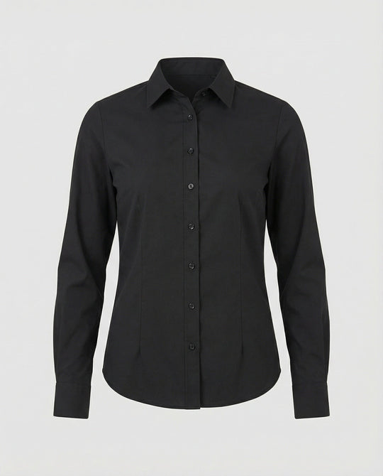Taillierte Hemdbluse Damen mit Kentkragen