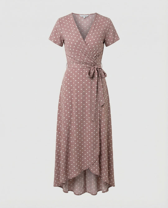 Damen Wickel Maxikleid mit Schlitz