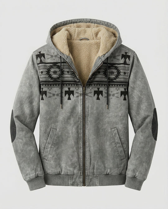 Tribal Print Kapuzenjacke Herren