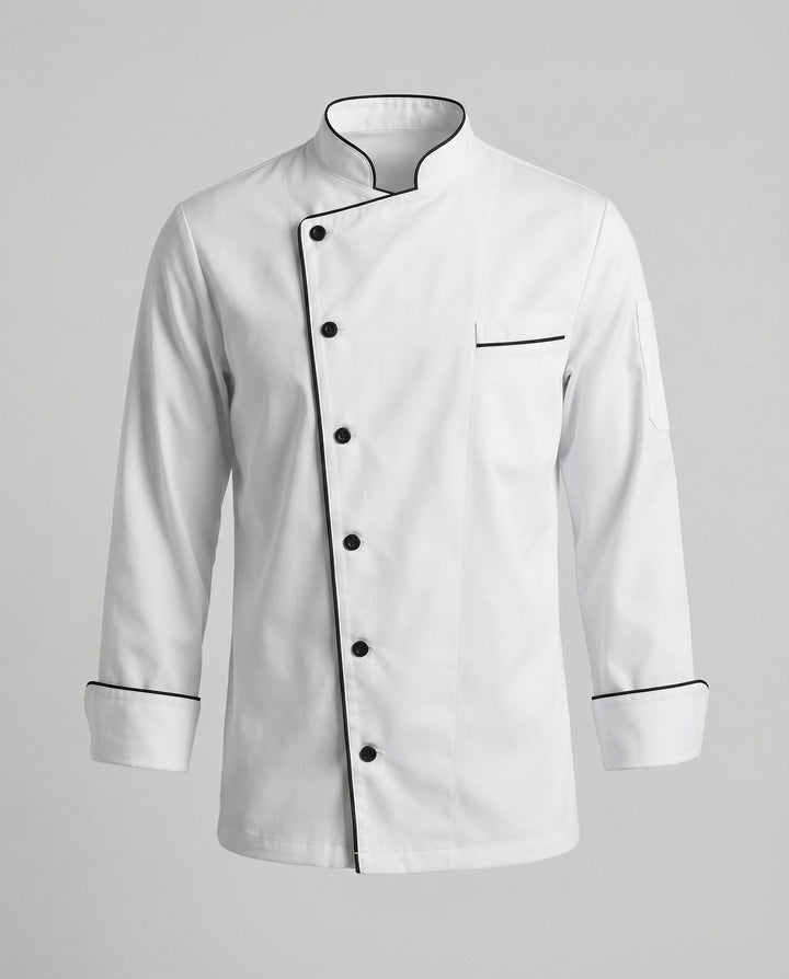 Elegante Kontrast Kochjacke Herren