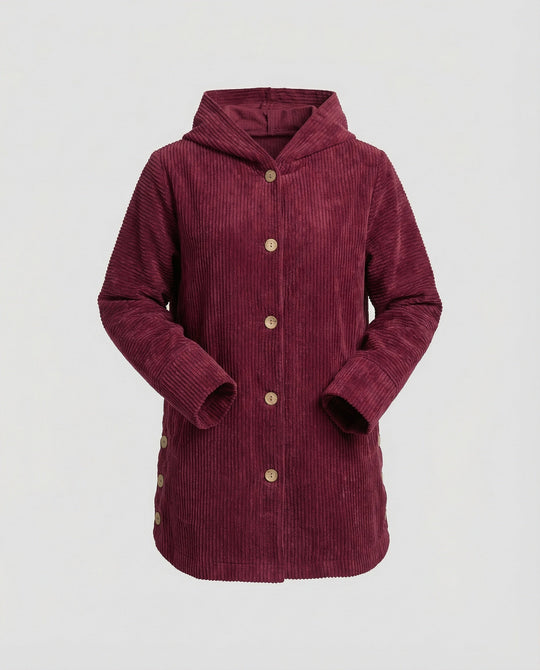 Damen Cord-Kapuzenjacke