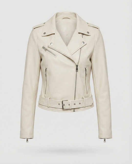 Damen Lederjacke Schwarz Echtleder Look - Vittorelli