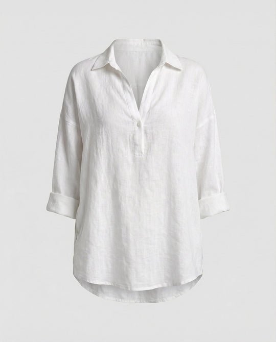 Leinenbluse Damen mit Knopfleiste