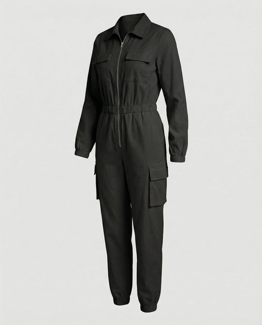 Damen Jumpsuit Elegant mit Cargo Taschen - Arvani