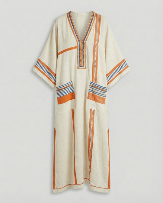 Leinen Kaftan Maxikleid Damen