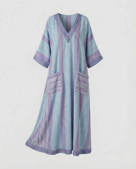 Leinen Kaftan Maxikleid Damen