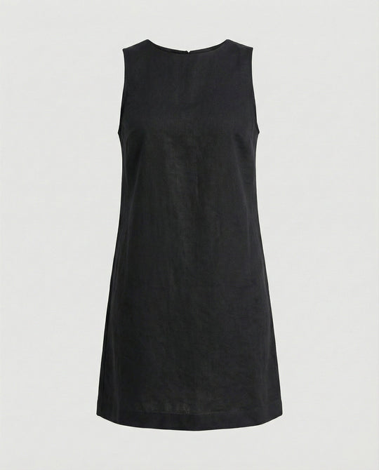 Damen Freizeitkleid Leinen A-Linie