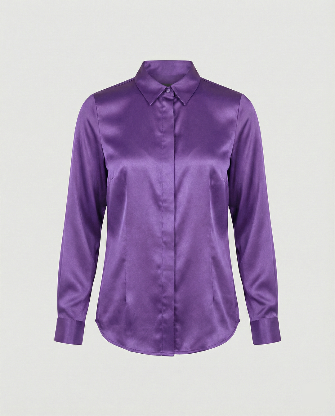 Damen Satin-Bluse mit klassischem Kragen