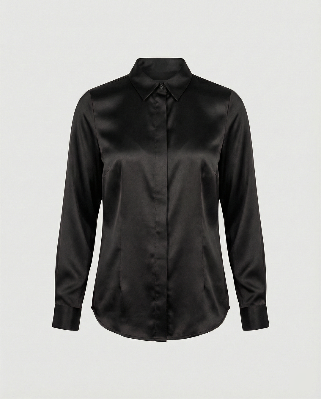 Damen Satin-Bluse mit klassischem Kragen