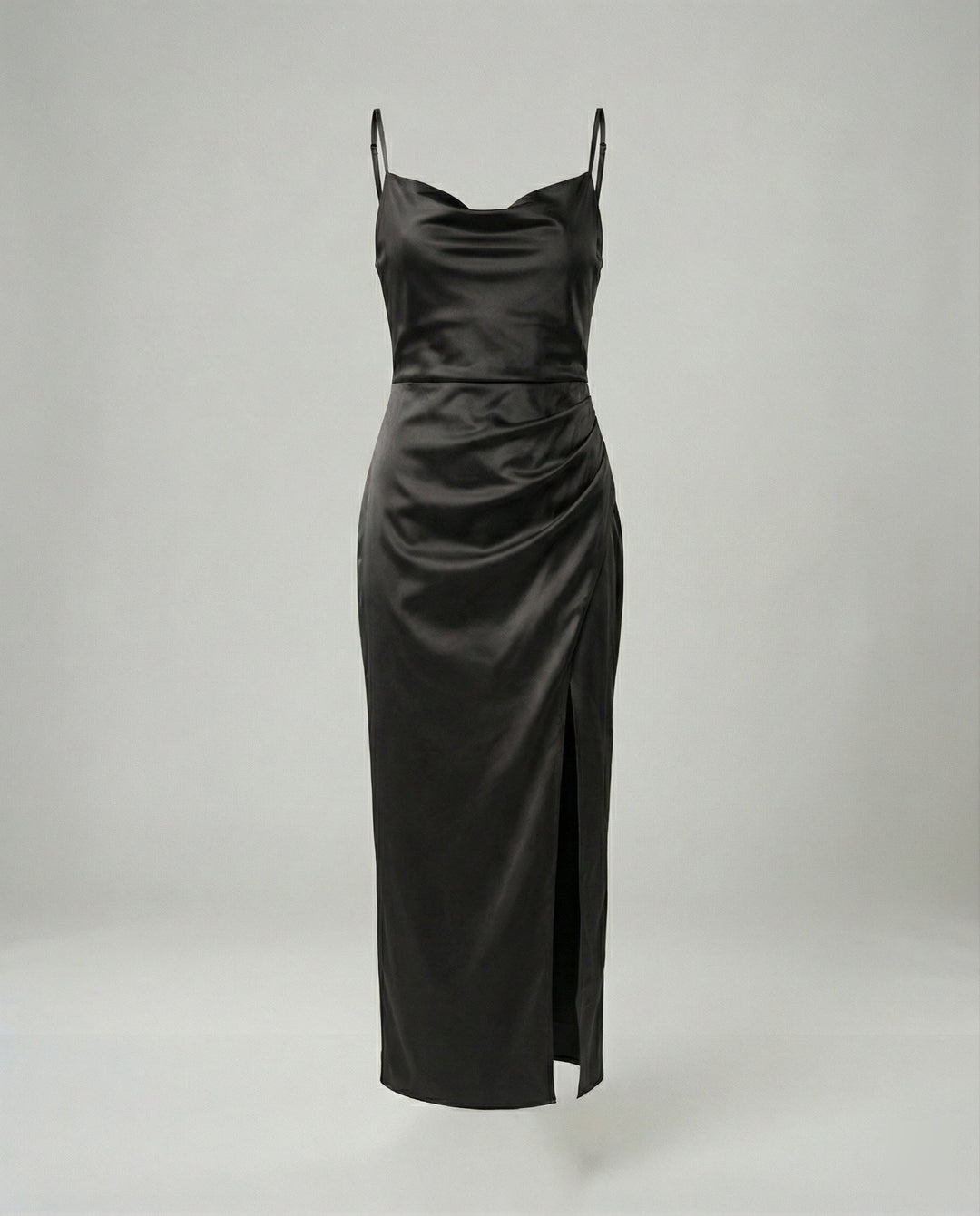 Satin Abendkleid Mit Wasserfallausschnitt Damen