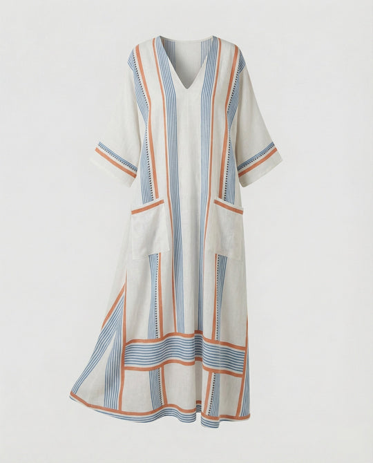 Leinen Kaftan Maxikleid Damen