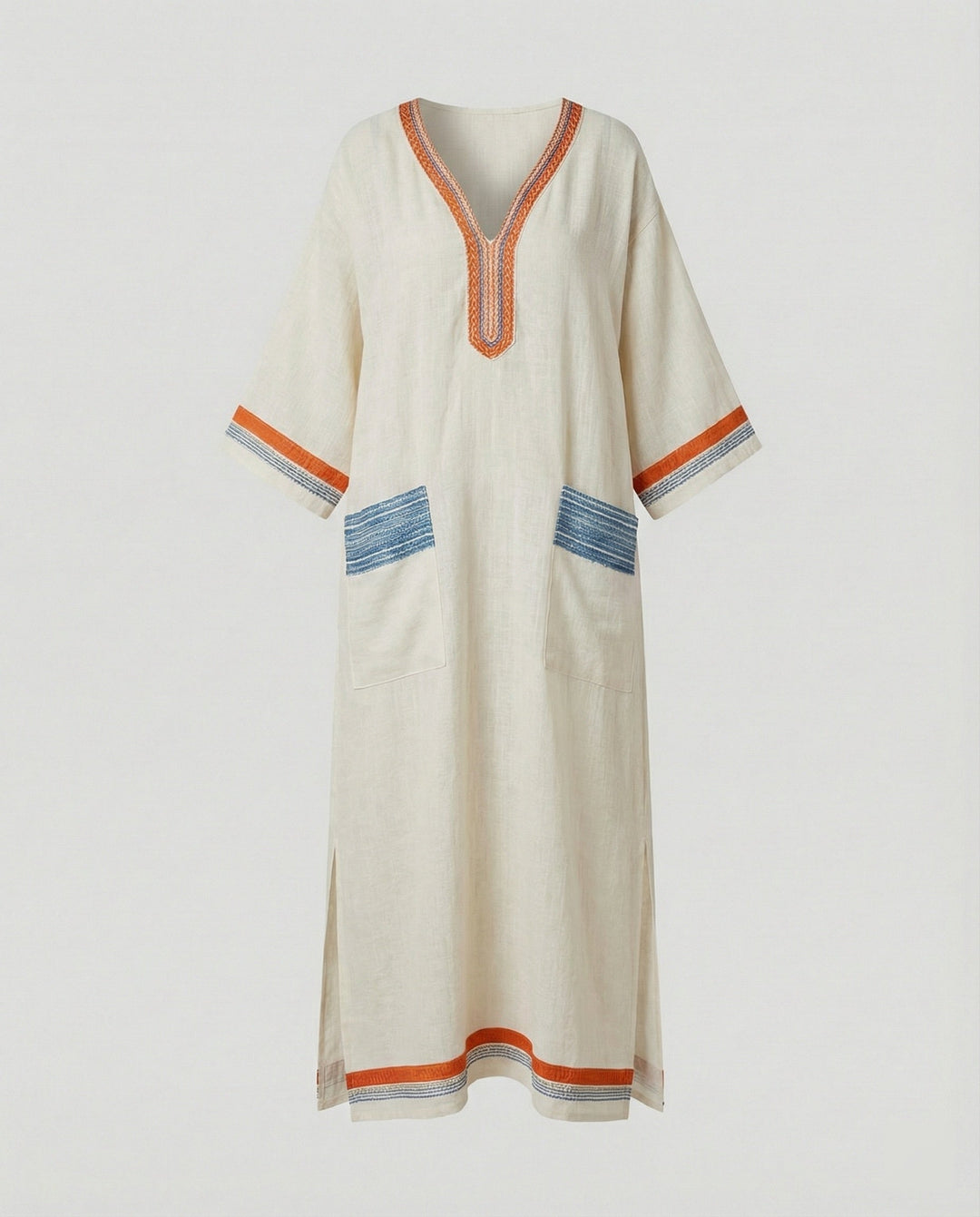 Leinen Kaftan Maxikleid Damen