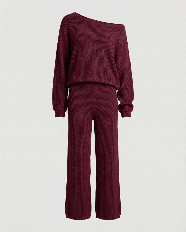 Damen Strickanzug mit lässigem Oversized-Schnitt und weiten Beinen Nord Taschen