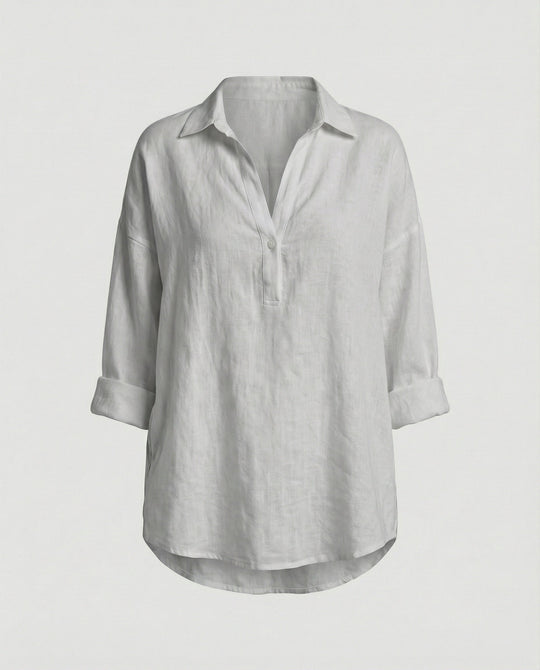 Leinenbluse Damen mit Knopfleiste