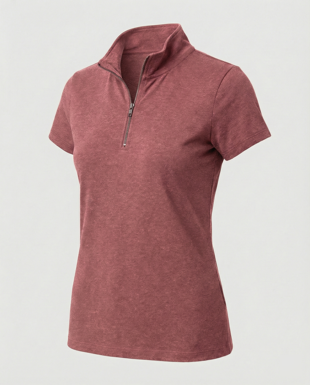 Damen Poloshirt mit kurzem Reißverschluss und figurbetontem Schnitt