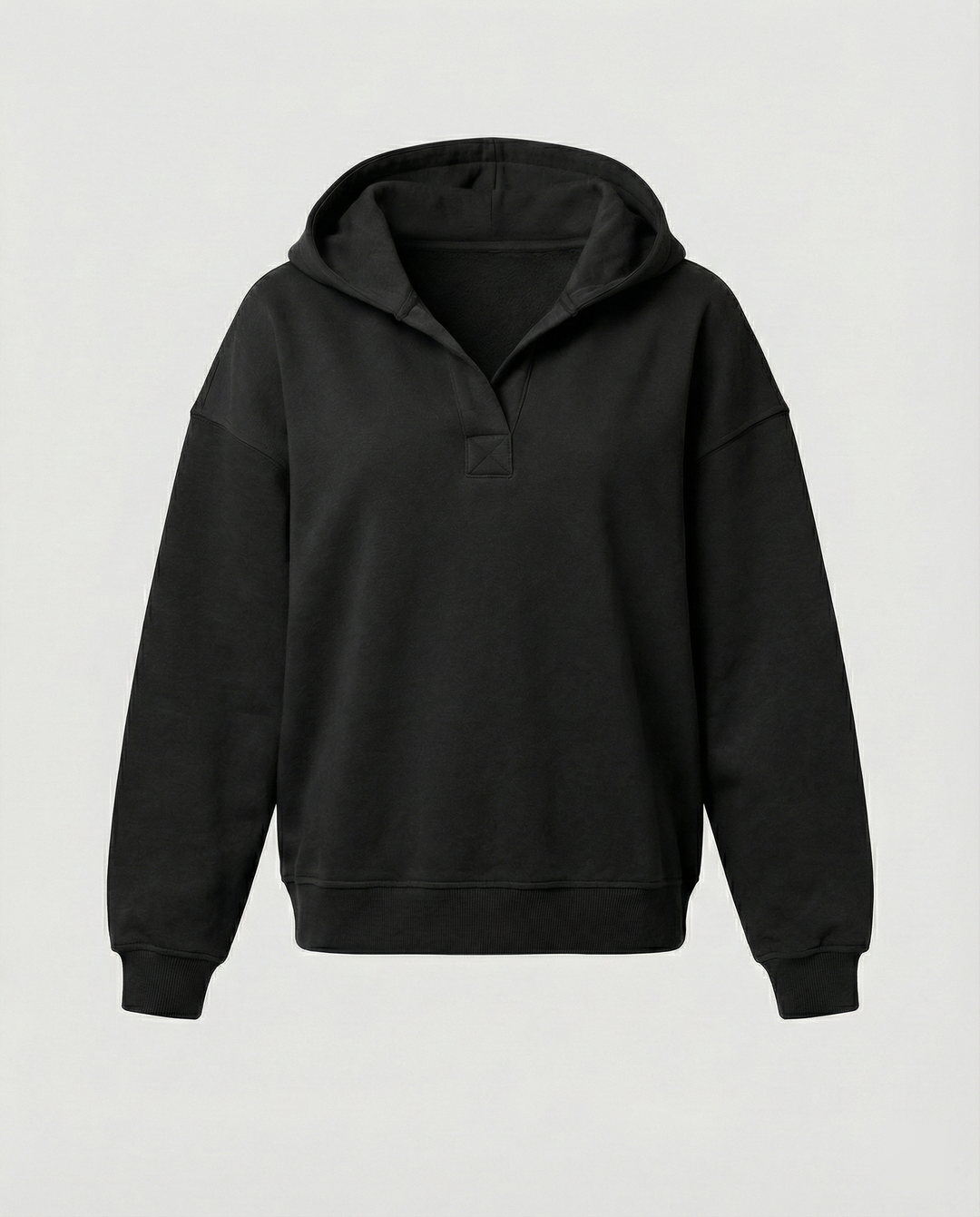 Damen Oversized Kapuzensweatshirt mit lässigem Stehkragen und langen Ärmeln Nord Taschen