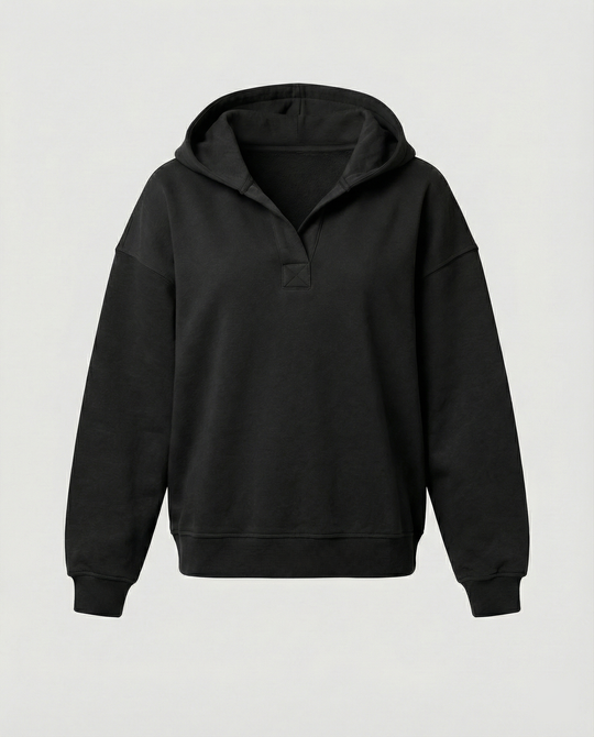 Damen Oversized Kapuzensweatshirt mit lässigem Stehkragen und langen Ärmeln Nord Taschen
