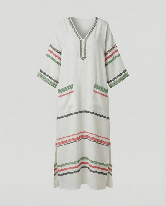 Leinen Kaftan Maxikleid Damen