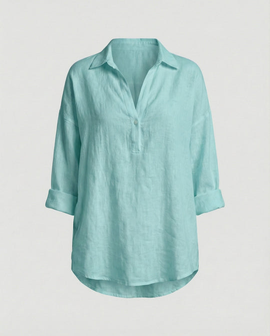Leinenbluse Damen mit Knopfleiste