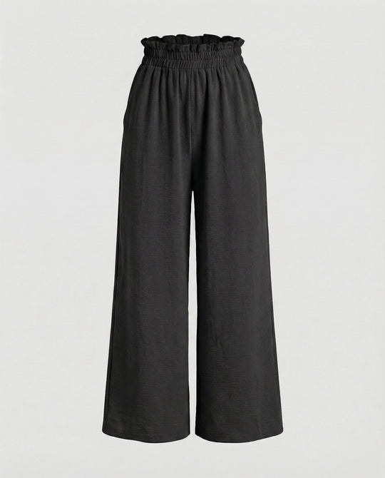 Damen Culotte-Hosen mit weitem Bein und elastischem Bund