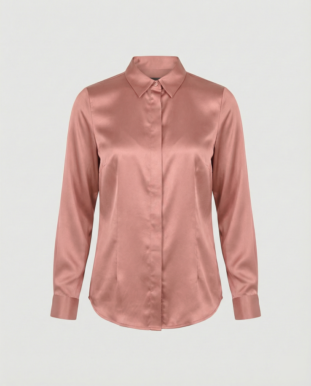Damen Satin-Bluse mit klassischem Kragen