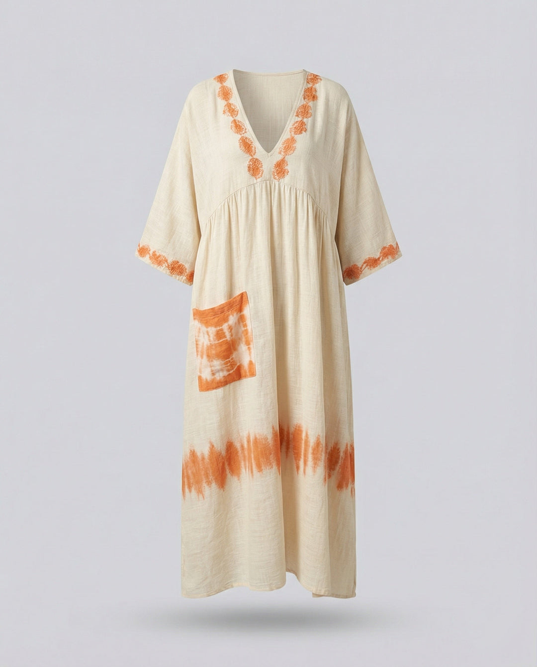 Leinen Kaftan Maxikleid Damen