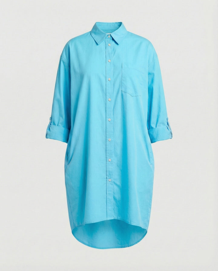 Damen Hemdblusenkleid Freizeitkleid