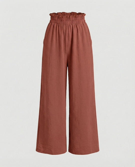 Damen Culotte-Hosen mit weitem Bein und elastischem Bund