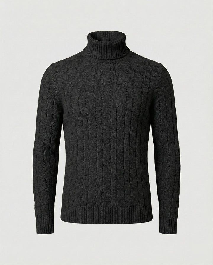 Rollkragenpullover Rippmuster Herren