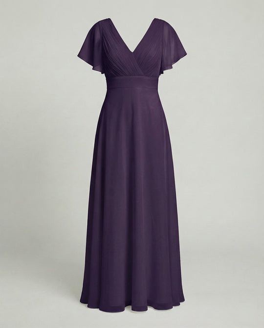Damen Maxikleid Chiffon elegant plissiert