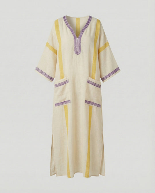 Leinen Kaftan Maxikleid Damen