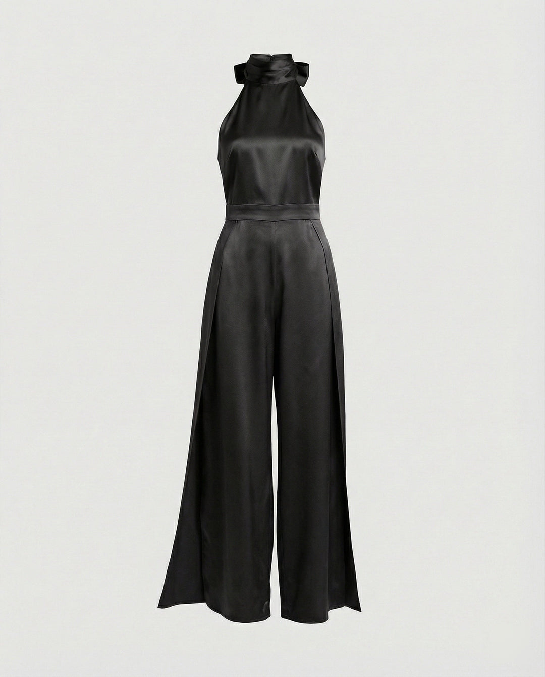 Damen Jumpsuit Satin Halterkragen