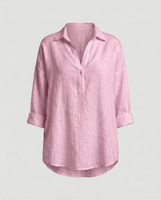 Leinenbluse Damen mit Knopfleiste