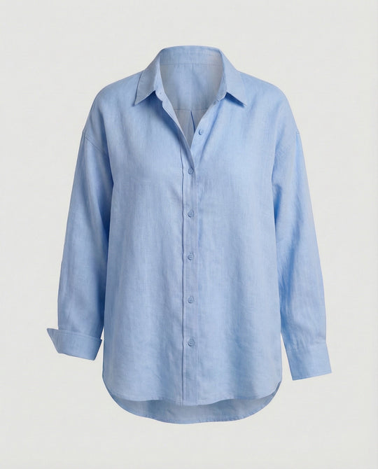 Damen Bluse Leinen Oversize
