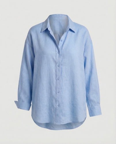 Damen Bluse Leinen Oversize