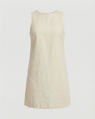 Damen Freizeitkleid Leinen A-Linie