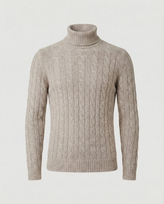 Rollkragenpullover Rippmuster Herren
