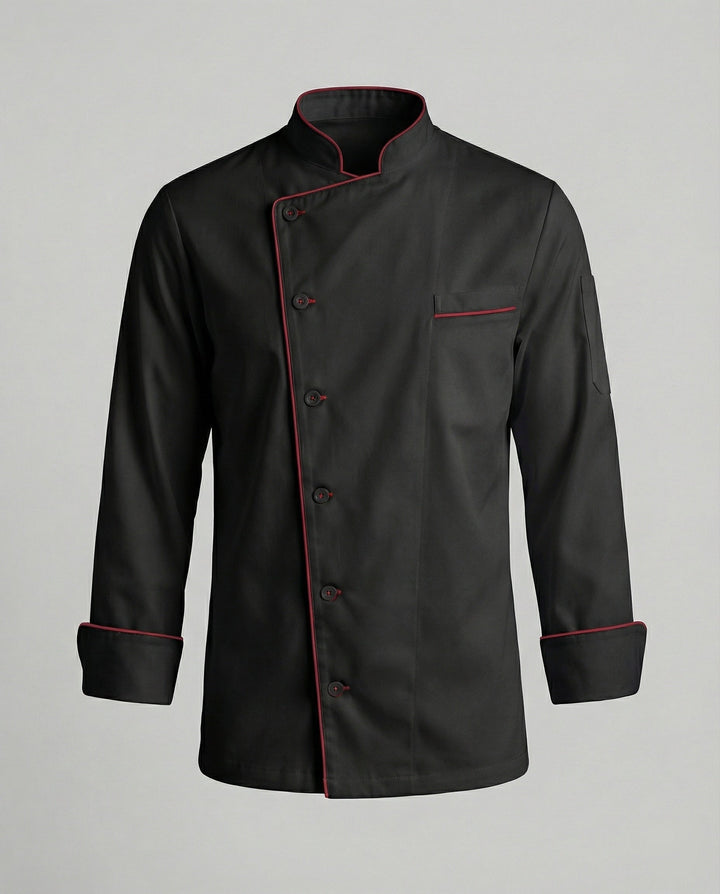 Elegante Kontrast Kochjacke Herren