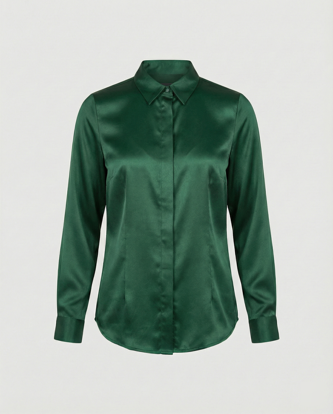 Damen Satin-Bluse mit klassischem Kragen