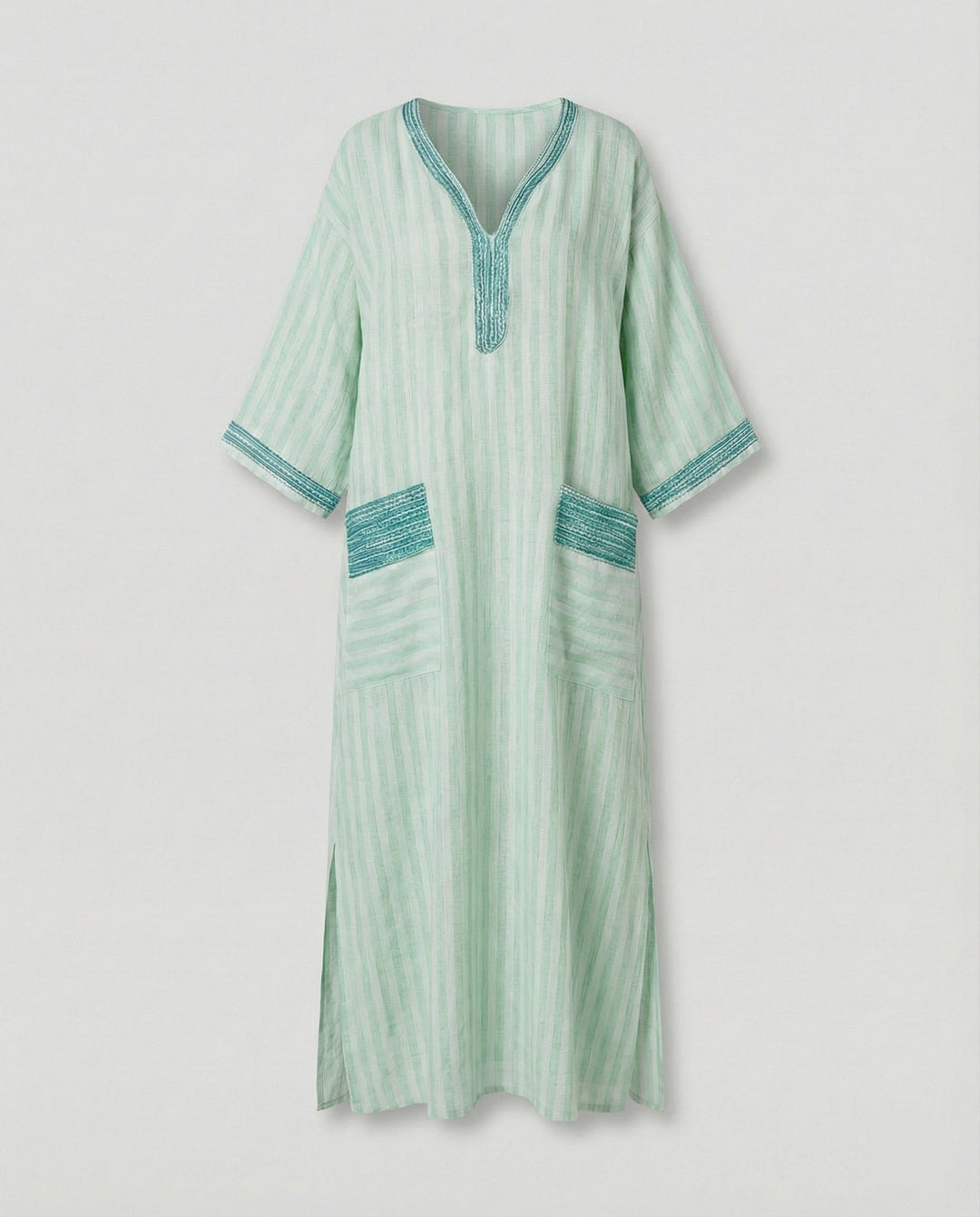 Leinen Kaftan Maxikleid Damen