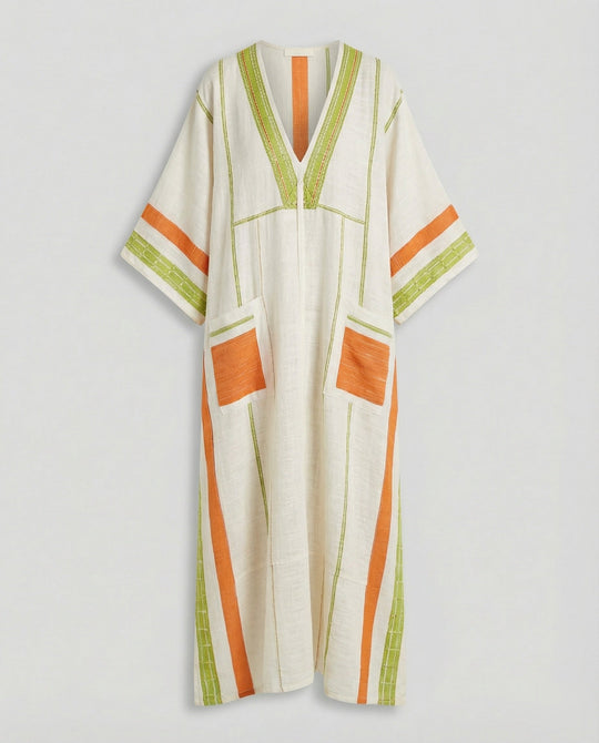 Leinen Kaftan Maxikleid Damen