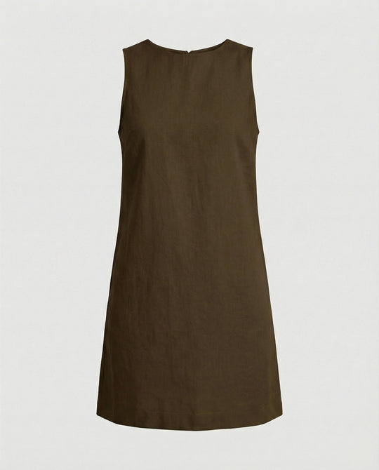 Damen Freizeitkleid Leinen A-Linie