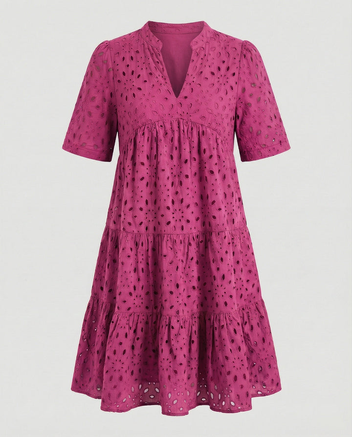 Freizeitkleid Damen mit Lochmuster