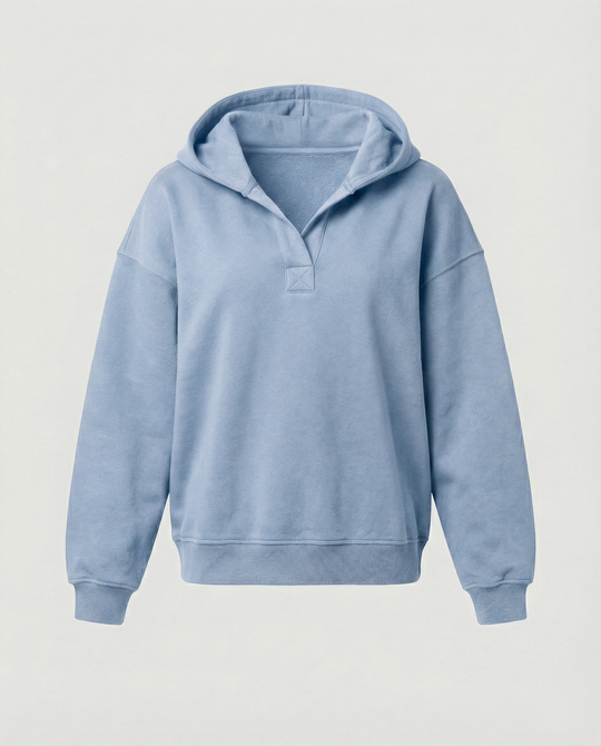Damen Oversized Kapuzensweatshirt mit lässigem Stehkragen und langen Ärmeln Nord Taschen