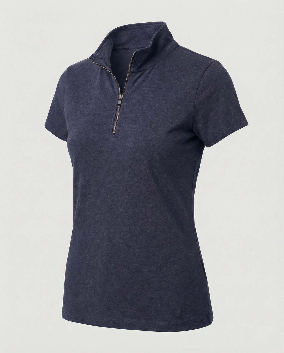 Damen Poloshirt mit kurzem Reißverschluss und figurbetontem Schnitt
