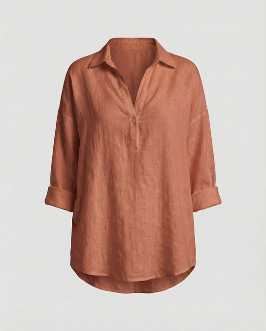 Leinenbluse Damen mit Knopfleiste
