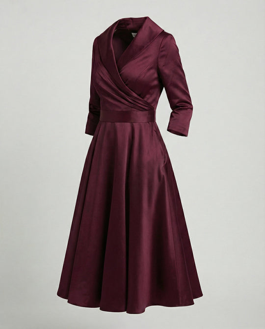 Elegantes Wickelkleid mit breitem Kragen - Vittorelli