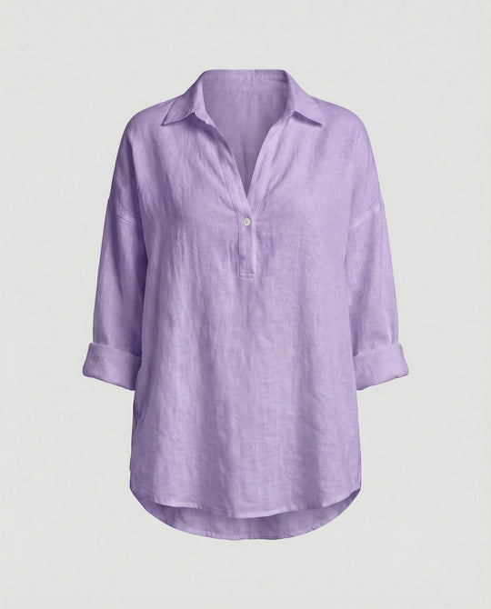 Leinenbluse Damen mit Knopfleiste