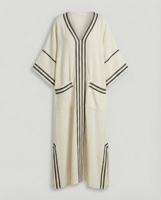 Leinen Kaftan Maxikleid Damen